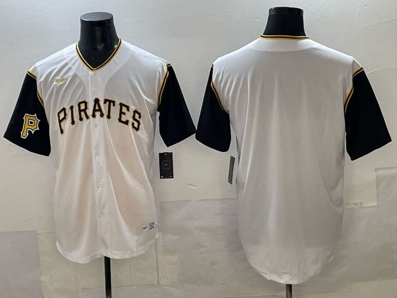Men Pittsburgh Pirates Blank White Throwback Nike MLB 2025 Jersey 02->pittsburgh pirates->MLB Jersey